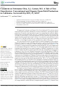 Cover page: Comment on Verteramo Chiu, L.J.; Gomez, M.I. A Tale of Two Strawberries: Conventional and Organic Open-Field Production in California. Sustainability 2023, 15, 14363