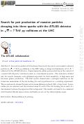 Cover page: Search for pair production of massive particles decaying into three quarks with the ATLAS detector in √s = 7 TeV pp collisions at the LHC