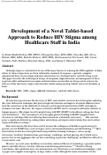 Cover page: Development of a Novel Tablet-based Approach to Reduce HIV Stigma among Healthcare Staff in India.