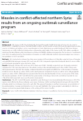 Cover page: Measles in conflict-affected northern Syria: results from an ongoing outbreak surveillance program.