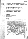 Cover page: The Association Between Cancers and Low Level Radiation: An Evaluation of the Epidemiological Evidence at the Hanford Nuclear Weapons Facility