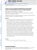 Cover page: I know I’ve seen you before: Distinguishing recent-single-exposure-based familiarity from pre-existing familiarity