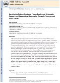 Cover page: Back to the Future: Past and Future Era-Based Schematic Support and Associative Memory for Prices in Younger and Older Adults