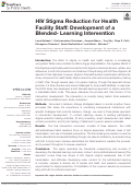 Cover page: HIV Stigma Reduction for Health Facility Staff: Development of a Blended- Learning Intervention