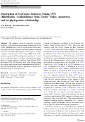 Cover page: Description of Scottnema lindsayae Timm, 1971 (Rhabditida: Cephalobidae) from Taylor Valley, Antarctica and its phylogenetic relationship