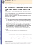 Cover page: Model comparison tests to determine data information content