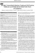 Cover page: Sexually Transmitted Infection Testing of HIV-Positive Medicare and Medicaid Enrollees Falls Short of Guidelines