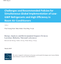Cover page: Challenges and Recommended Policies for Simultaneous Global Implementation of Low-GWP Refrigerants and High Efficiency in Room Air Conditioners