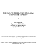Cover page: The Private Regulation of Global Corporate Conduct
