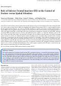 Cover page: Role of Inferior Frontal Junction (IFJ) in the Control of Feature versus Spatial Attention.