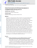 Cover page: Family Environment and Self-Esteem Development: A Longitudinal Study From Age 10 to 16