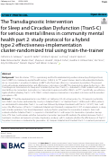 Cover page: The Transdiagnostic Intervention for Sleep and Circadian Dysfunction (TranS-C) for serious mental illness in community mental health part 2: study protocol for a hybrid type 2 effectiveness-implementation cluster-randomized trial using train-the-trainer.