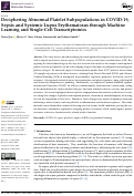 Cover page: Deciphering Abnormal Platelet Subpopulations in COVID-19, Sepsis and Systemic Lupus Erythematosus through Machine Learning and Single-Cell Transcriptomics