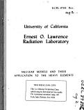 Cover page: Nuclear Models and Their Application to the Heavy Elements