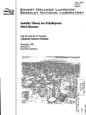 Cover page: Stability Theory for Polydisperse Fluid Mixtures