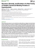 Cover page: Structure, Diversity, and Evolution of a New Family of Soluble Carotenoid-Binding Proteins in Cyanobacteria