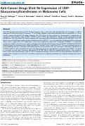 Cover page: Anti-Cancer Drugs Elicit Re-Expression of UDP-Glucuronosyltransferases in Melanoma Cells