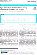 Cover page: Cytoscape Automation: empowering workflow-based network analysis