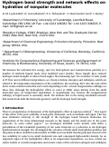 Cover page: Hydrogen bond strength and network structure effects on hydration of non-polar molecules