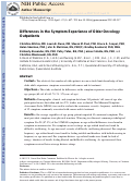 Cover page: Differences in the symptom experience of older oncology outpatients.