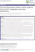 Cover page: The Sex Chromosome Trisomy mouse model of XXY and XYY: metabolism and motor performance.