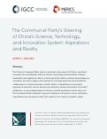 Cover page: The Communist Party's Steering of China's Science, Technology, and Innovation System: Aspirations and Reality