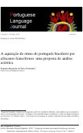 Cover page: A aquisição do ritmo do português brasileiro por africanos francófonos: uma proposta de análise acústica