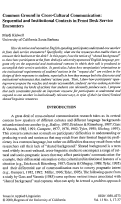 Cover page: Common Ground in Cross-Cultural Communication: Sequential and Institutional Contexts in Front Desk Service Encounters