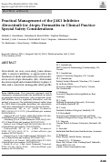 Cover page: Practical Management of the JAK1 Inhibitor Abrocitinib for Atopic Dermatitis in Clinical Practice: Special Safety Considerations.