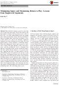 Cover page: Minimizing Injury and Maximizing Return to Play: Lessons from Engineered Ligaments