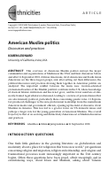 Cover page: American Muslim Politics
