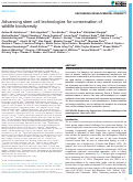 Cover page: Advancing stem cell technologies for conservation of wildlife biodiversity.