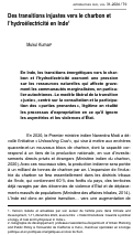 Cover page: Des transitions injustes vers le charbon et l’hydroélectricité en Inde