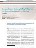 Cover page of Comprehensive Memory Safety Validation: An Alternative Approach to Memory Safety