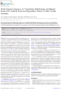 Cover page: Draft Genome Sequence of “Candidatus Halobonum tyrrellensis” Strain G22, Isolated from the Hypersaline Waters of Lake Tyrrell, Australia