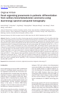 Cover page: Focal organizing pneumonia in patients: differentiation from solitary bronchioloalveolar carcinoma using dual-energy spectral computed tomography.