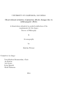 Cover page: Observational estimates of planetary albedo changes due to anthropogenic effects /