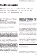 Cover page: Mitochondrial Heat Shock Protein-90 Modulates Vascular Smooth Muscle Cell Survival and the Vascular Injury Response in Vivo