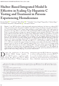 Cover page: Shelter‐Based Integrated Model Is Effective in Scaling Up Hepatitis C Testing and Treatment in Persons Experiencing Homelessness