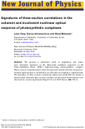 Cover page: Signatures of three-exciton correlations in the coherent and incoherent nonlinear optical response of photosynthetic complexes