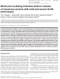 Cover page: Molecular modeling indicates distinct classes of missense variants with mild and severe XLRS phenotypes
