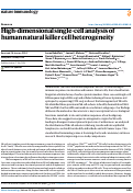 Cover page: High-dimensional single-cell analysis of human natural killer cell heterogeneity.