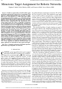 Cover page: Monotonic Target Assignment for Robotic Networks