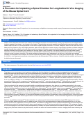Cover page: A Procedure for Implanting a Spinal Chamber for Longitudinal In Vivo Imaging of the Mouse Spinal Cord