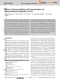 Cover page: Effects of Anion Identity and Concentration on Electrochemical Reduction of CO2