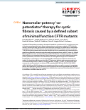 Cover page: Nanomolar-potency 'co-potentiator' therapy for cystic fibrosis caused by a defined subset of minimal function CFTR mutants.