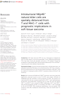 Cover page: Intratumoral NKp46+ natural killer cells are spatially distanced from T and MHC-I+ cells with prognostic implications in soft tissue sarcoma