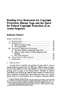 Cover page: Bending Over Backwards for Copyright Protection: Bikram Yoga and the Quest for Federal Copyright Protection of an Asana Sequence