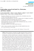 Cover page: Relationships among Food Label Use, Motivation, and Dietary Quality