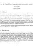 Cover page: Are the Central Flores languages really typologically unusual?